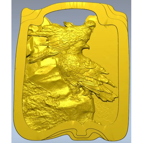 STL модель панно "Орел на скале" - 3D модель stl для ЧПУ