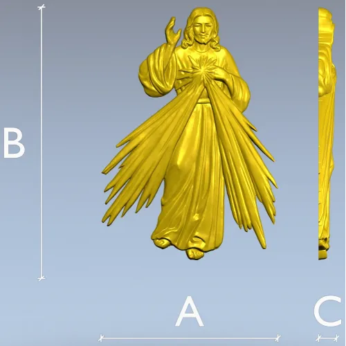 Divine Mercy Jesus - 3D STL Relief for CNC