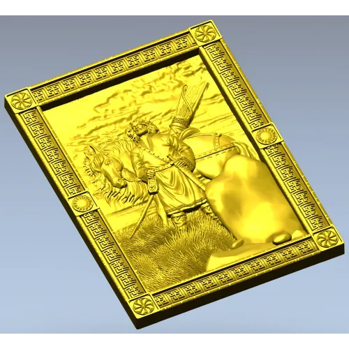 Ilya Muromets high-relief panel STL for CNC