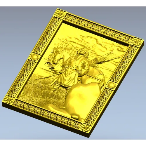 Ilya Muromets high-relief panel STL for CNC