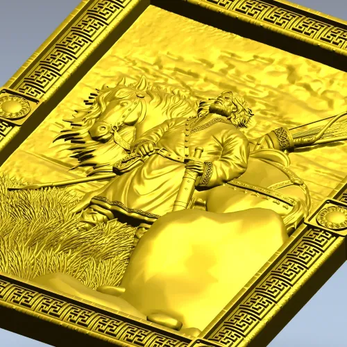 Ilya Muromets high-relief panel STL for CNC