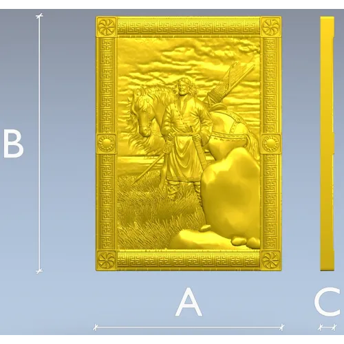 Ilya Muromets high-relief panel STL for CNC