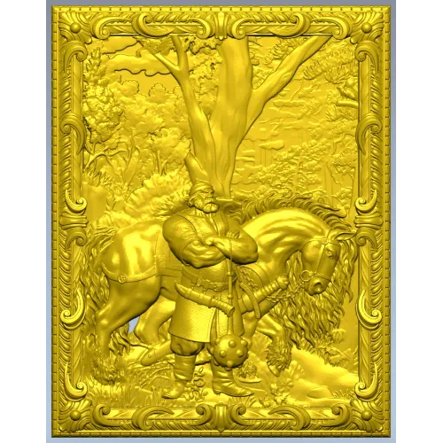 Ilya Muromets relief panel STL for CNC milling