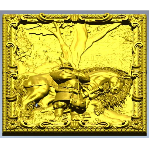 Ilya Muromets relief panel STL for CNC milling