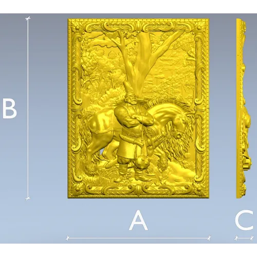 Ilya Muromets relief panel STL for CNC milling
