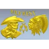 Wild West relief STL for CNC - Cowboy vs Native Chief