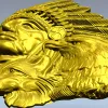 Стражи степи - рельефное панно индейца, орла и лисицы (STL)