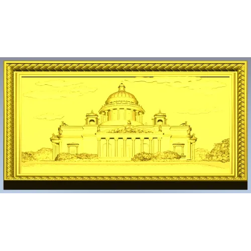 St. Isaac's Cathedral Framed Bas-Relief - STL 3D Model for CNC