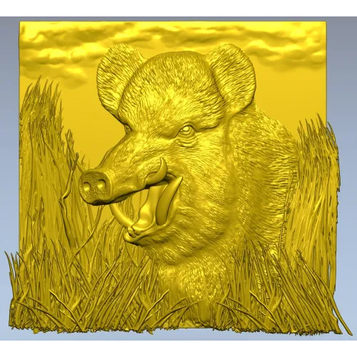 Барельеф дикого кабана - 3D модель STL для ЧПУ