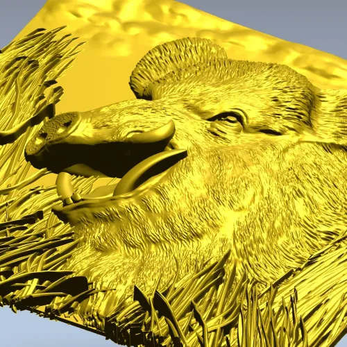 Барельеф дикого кабана - 3D модель STL для ЧПУ