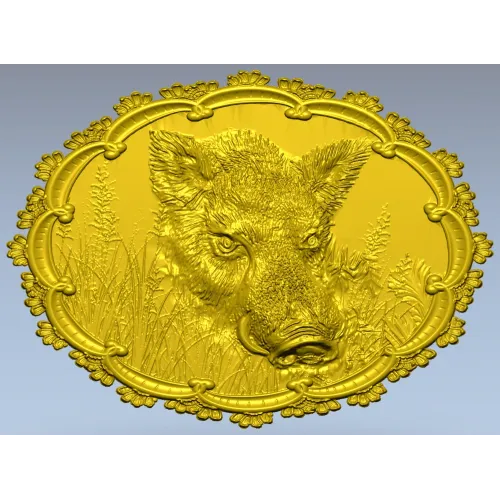 Рельефное панно с кабаном - 3D модель STL для ЧПУ