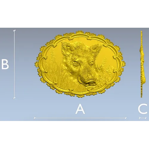 Рельефное панно с кабаном - 3D модель STL для ЧПУ