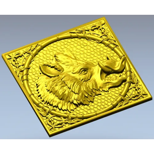 Рельефный медальон "Вепрь" - 3D модель STL для ЧПУ