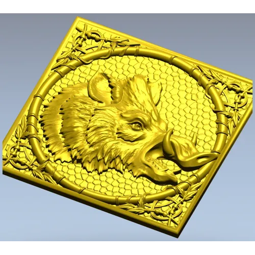 Рельефный медальон "Вепрь" - 3D модель STL для ЧПУ