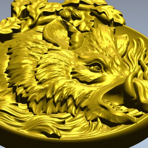 Медальон с головой кабана - высокодетализированная 3D модель STL