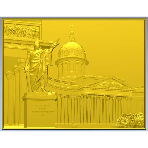 Kazan Cathedral Bas-Relief STL for CNC Carving