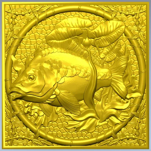Carp Medallion 3D model in STL for CNC