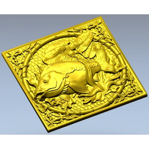 Carp Medallion 3D model in STL for CNC