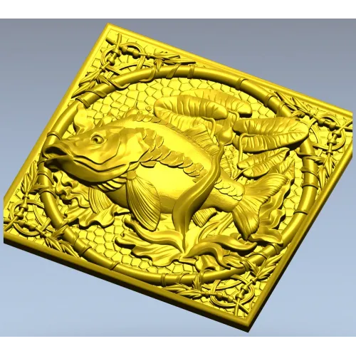 Carp Medallion 3D model in STL for CNC