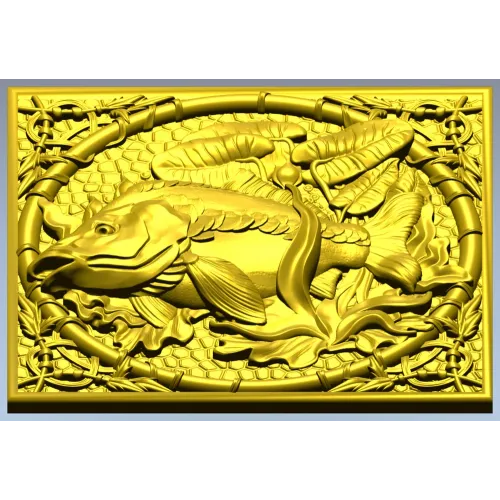 Carp Medallion 3D model in STL for CNC