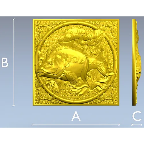 Carp Medallion 3D model in STL for CNC