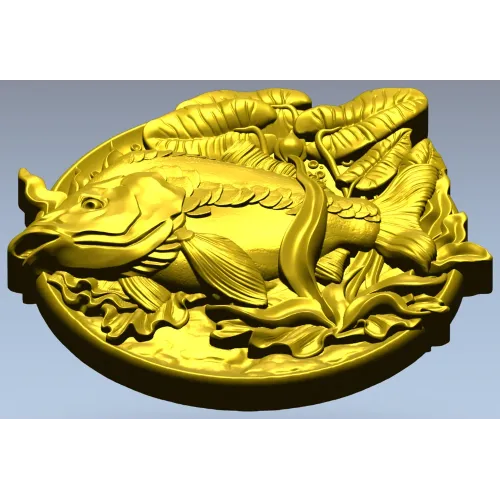 Карп на медальоне - 3D модель STL для ЧПУ