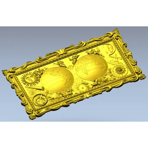 Double Globe Ornate Relief - STL 3D Model for CNC
