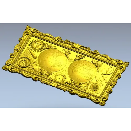 Double Globe Ornate Relief - STL 3D Model for CNC