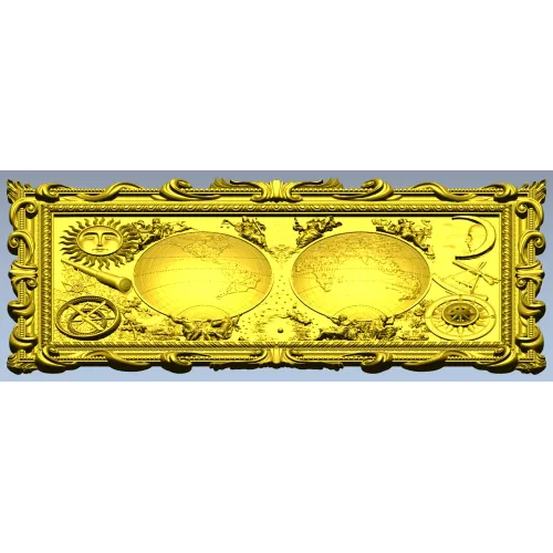 Double Globe Ornate Relief - STL 3D Model for CNC