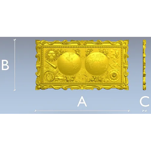 Double Globe Ornate Relief - STL 3D Model for CNC