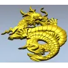 Coiled Imperial Dragon - detailed STL 3D model for CNC