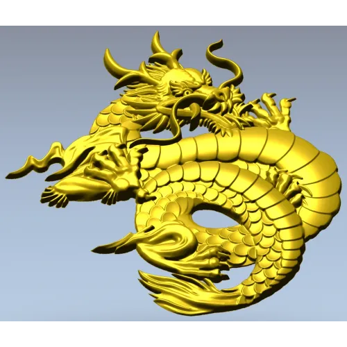 Coiled Imperial Dragon - detailed STL 3D model for CNC
