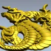 Coiled Imperial Dragon - detailed STL 3D model for CNC