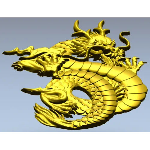 Coiled Imperial Dragon - detailed STL 3D model for CNC