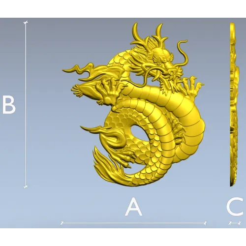 Coiled Imperial Dragon - detailed STL 3D model for CNC