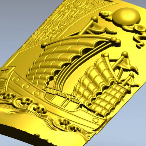 Парусник Востока - 3D модель STL для ЧПУ, рельефная панель