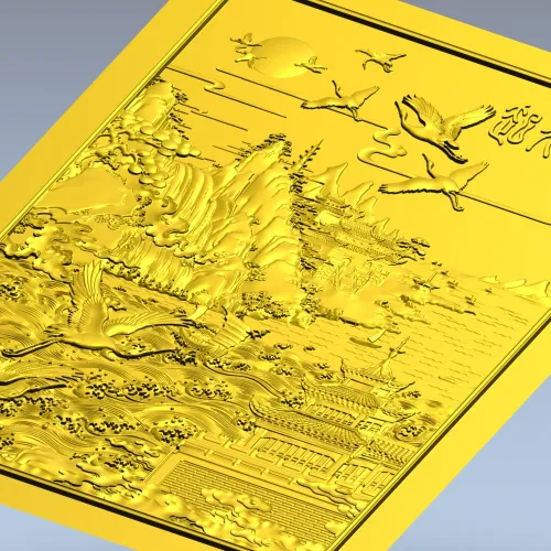 Панно "Вечные журавли" - 3D модель STL для ЧПУ