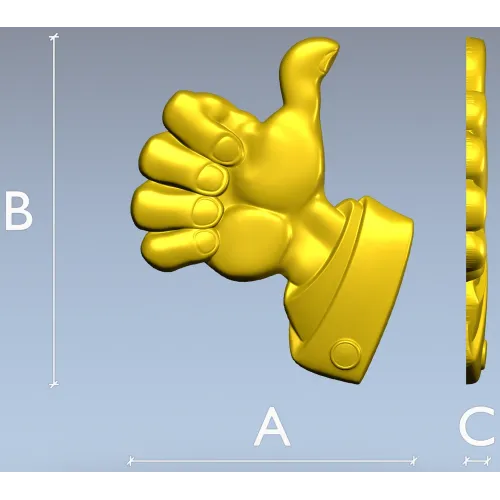 3D модель "Класс" - STL рельеф руки "палец вверх" для ЧПУ