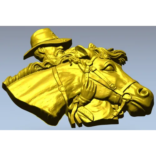 Рельеф "Ковбой и скакун" - 3D модель STL для ЧПУ
