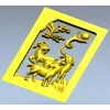 3D модель "Три горных козла" - stl модель для чпу (панно, рельеф)