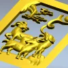 3D модель "Три горных козла" - stl модель для чпу (панно, рельеф)