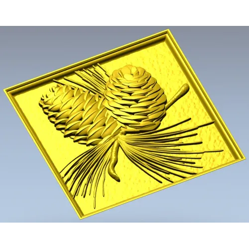 Pinecone Relief Panel STL for CNC Carving