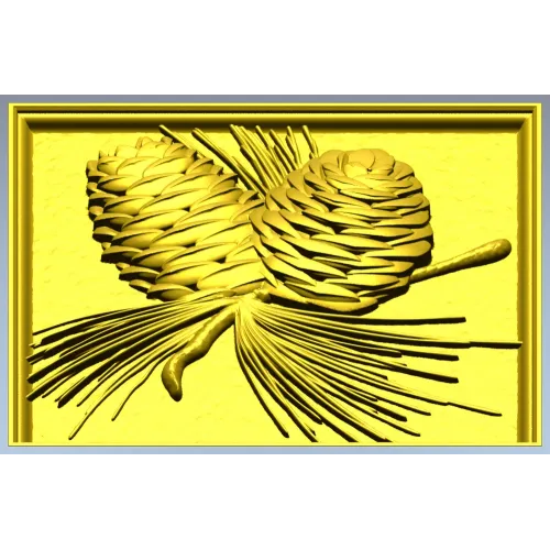 Pinecone Relief Panel STL for CNC Carving