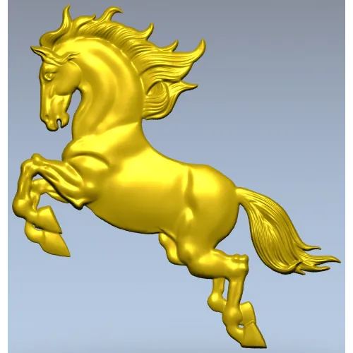 Leaping Horse - High-Relief 3D STL Model for CNC Milling