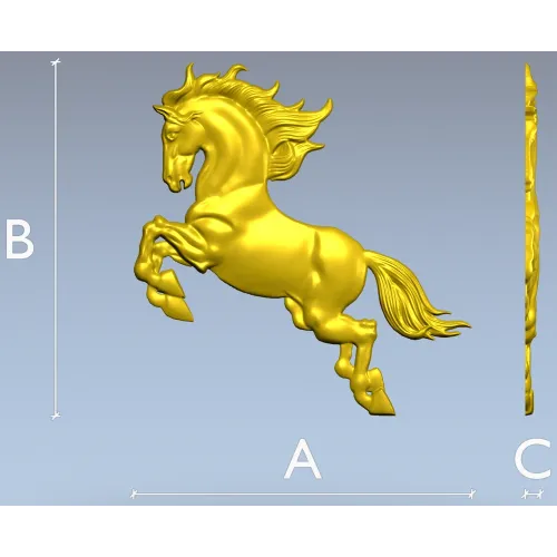 Leaping Horse - High-Relief 3D STL Model for CNC Milling
