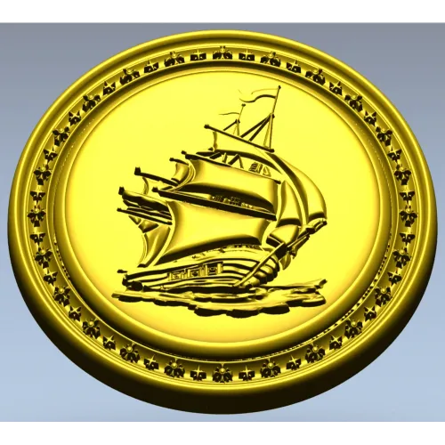 Oval Ship Medallion STL for CNC Routing