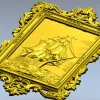 Рельефное панно с парусником - 3D модель STL для ЧПУ