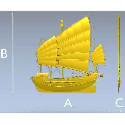 Декоративная джонка - 3D модель в формате STL для ЧПУ