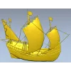 3D модель парусника в формате STL для ЧПУ - барельефный корабль