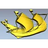 3D модель парусника в формате STL для ЧПУ - барельефный корабль